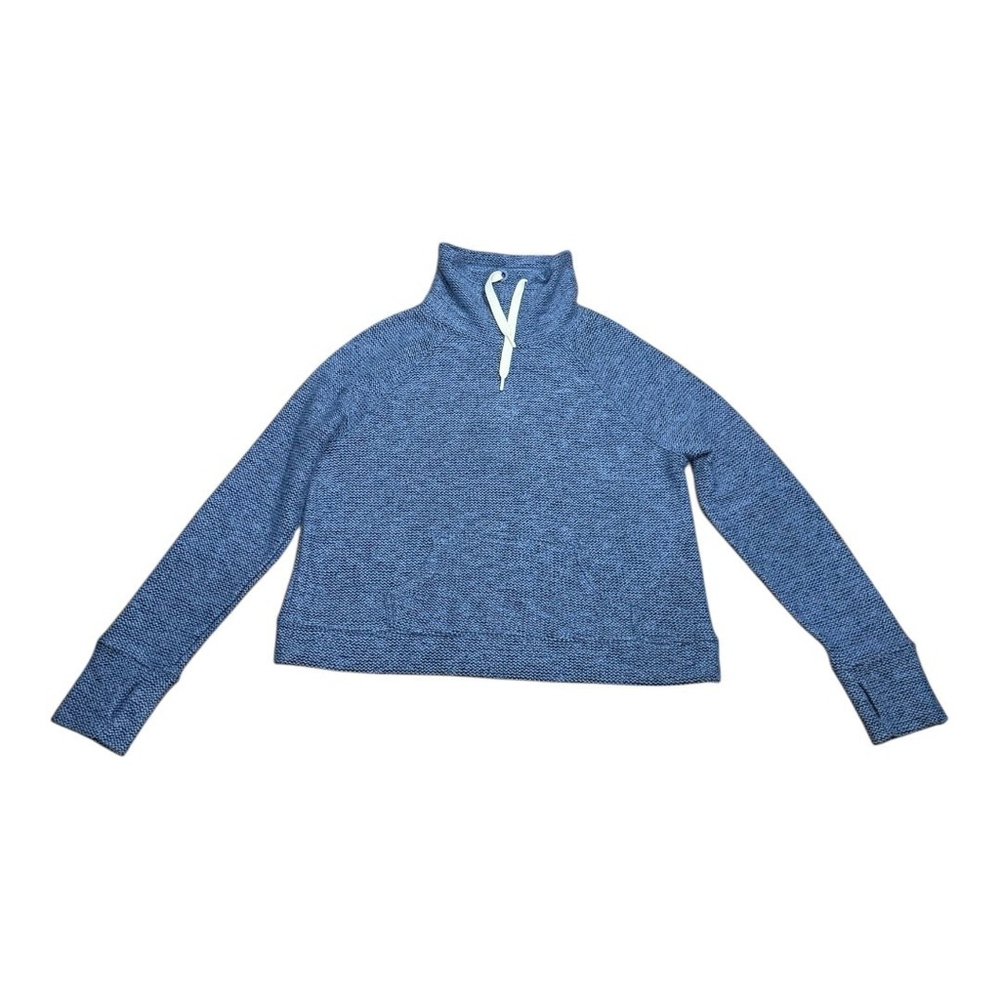 Offline by Aerie Pullover Womens Medium Blue Mock Neck Textured Knit Sweater Top